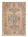 5' x 7' Rectangular Coral & Beige Tribal Medallion Distressed Traditional Area Rug shown in a flat product design view.