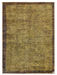 5' x 7' Rectangular Gold Brown Textured Border Modern Area Rug isolated on a white background.
