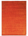 5' x 7' Rectangular Orange Rust Solid Minimalist Modern Area Rug isolated on a white background.