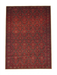 5' x 7' Rectangular Red & Black Geometric Tribal Washable Area Rug isolated on a white background.