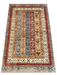 5' x 8' Rectangular Beige Multicolor Striped Floral Traditional Area Rug isolated on a white background.