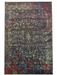 5' x 8' Rectangular Black Multi Color Distressed Ornate Vintage Traditional Area Rug isolated on a white background.