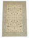 5' x 8' Rectangular Ivory Blue Floral Traditional Oriental Area Rug isolated on a white background.