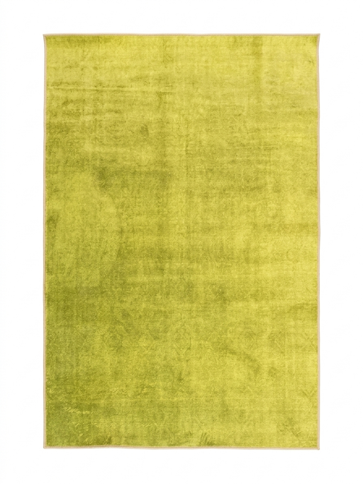5' x 8' Rectangular Lime Green Solid Contemporary Area Rug isolated on a white background.