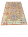 5' x 8' Rectangular Multicolor Distressed Tribal Geometric Vintage Washable Area Rug isolated on a white background.