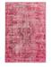 5' x 8' Rectangular Pink Distressed Oriental Vintage Area Rug isolated on a white background.