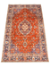 5' x 8' Rectangular Red & Blue Floral Medallion Traditional Persian Washable Area Rug displayed on a clean studio background highlighting the intricate medallion pattern.