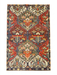 5' x 8' Rectangular Red Multi Color Geometric Floral Tribal Vintage Area Rug isolated on a white background.