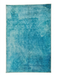 5' x 8' Rectangular Teal & Aqua Distressed Abstract Modern Area Rug isolated on a white background.