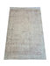 5' x 8' rectangular beige & ivory distressed oriental vintage area rug isolated on a white background.