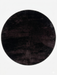6' Round Black Plum Solid Contemporary Area Rug isolated on a white background.