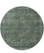 6' Round Sage Green Distressed Oriental Vintage Area Rug isolated on a white background.