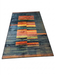 6' x 9' Rectangular Blue & Orange Geometric Modern Area Rug isolated on a white background.
