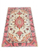 6' x 9' Rectangular Cream & Pink Floral Oriental Traditional Area Rug isolated on a white background.