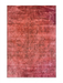 6' x 9' Rectangular Red & Pink Distressed Abstract Modern Area Rug isolated on a white background.