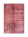 6' x 9' Rectangular Rose Pink Distressed Abstract Modern Area Rug isolated on a white background.
