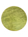 7 ft Round Green Solid Shag Modern Contemporary Area Rug isolated on a white background.