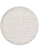 7 ft Round Ivory & Gray Textured Minimalist Modern Washable Area Rug isolated on a white background.