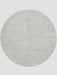 7' round ivory gray micro dot textured modern area rug isolated on a white background.