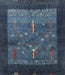 7' x 10' Rectangular Gray Blue Solid Textured Modern Area Rug isolated on a white background.