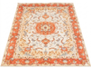 7' x 10' Rectangular Ivory Coral Floral Medallion Traditional Area Rug isolated on a white background.