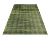 7' x 10' Rectangular Olive Green Textured Plaid Modern Area Rug isolated on a white background.