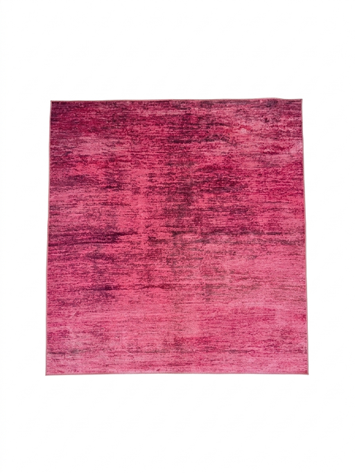 7' x 7' Square Pink & Magenta Abstract Modern Area Rug placed / styled on a clean white studio background.
