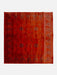 7' x 7' Square Red Distressed Geometric Tribal Vintage Area Rug isolated on a white background.