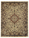 7' x 9' Rectangular Beige & Burgundy Floral Traditional Area Rug isolated on a white background.