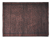 7' x 9' Rectangular Charcoal Rust Geometric Tribal Traditional Washable Area Rug displayed on a white background, showcasing its charcoal and rust geometric tribal pattern with a decorative border.