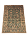 7' x 9' Rectangular Green & Beige Floral Traditional Washable Area Rug isolated on a white background.