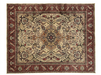 7' x 9' Rectangular Ivory Red Floral Medallion Traditional Washable Area Rug displayed on a white background.