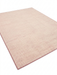 7' x 9' Rectangular Pink Ivory Solid Modern Area Rug shown in a modern living room with neutral sofa, wooden coffee table, and blush accent pillows.