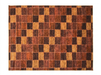 7' x 9' Rectangular Rust Gold Checkered Geometric Modern Washable Area Rug displayed on a white background, showcasing its bold rust and gold checkered geometric pattern.