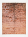 7' x 9' Rectangular Rust Terracotta Distressed Abstract Vintage Area Rug isolated on a white background.