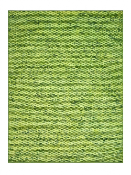 7' x 9' rectangular green textured micro dot modern area rug isolated on a white background.