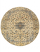 8' Round Ivory & Blue Floral Medallion Traditional Area Rug isolated on a white background.