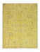 8' x 10' Rectangle Mustard Yellow & Light Blue Distressed Vintage Washable Area Rug displayed on a clean background highlighting the distressed vintage pattern and soft mustard yellow tones with light blue accents.