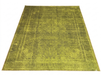 8' x 10' Rectangular Olive Gold Distressed Medallion Traditional Washable Area Rug displayed on a white background.
