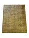 8' x 10' Rectangular Olive Gold & Purple Distressed Vintage Traditional Area Rug isolated on a white background.