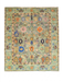 8' x 10' Rectangular Sage Green Multicolor Floral Traditional Washable Area Rug isolated on a white background.