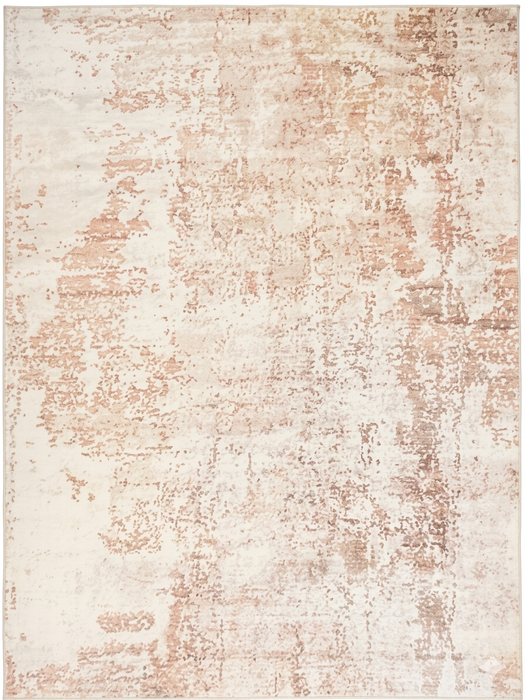 8' x 12' Rectangular Ivory Beige Distressed Abstract Modern Area Rug isolated on a white background.