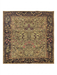 8' x 8' Square Green & Brown Floral Traditional Oriental Area Rug isolated on a white background.