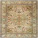 8' x 8' Square Ivory Multicolor Floral Medallion Traditional Area Rug isolated on a white background.
