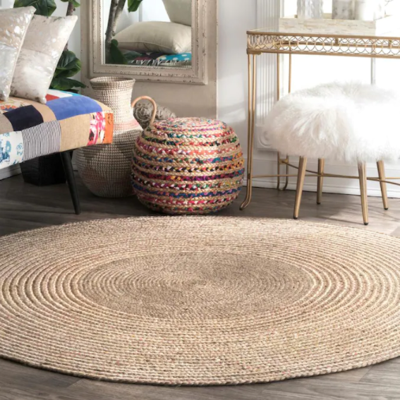 8 x 8 Natural Round nuLOOM Indoor Area Rug