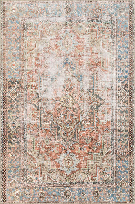 7'-6" x 9'-6" Color:Terracotta / Sky  Loloi II Loren Area Rug