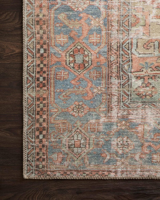 7'-6" x 9'-6" Color:Terracotta / Sky  Loloi II Loren Area Rug