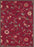 Ottohome Collection Non-Slip Rubberback Floral Leaves 5x7 Indoor Area Rug, 5 ft. x 6 ft. 6 in., Dark Red