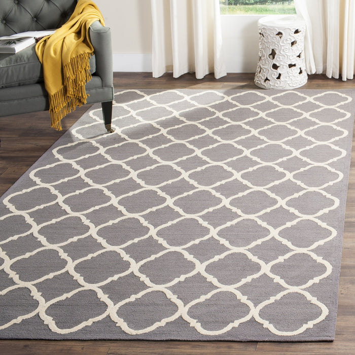 5' X 5' Blue/ Ivory Square Safavieh Hand-hooked Newport Cotton Rug