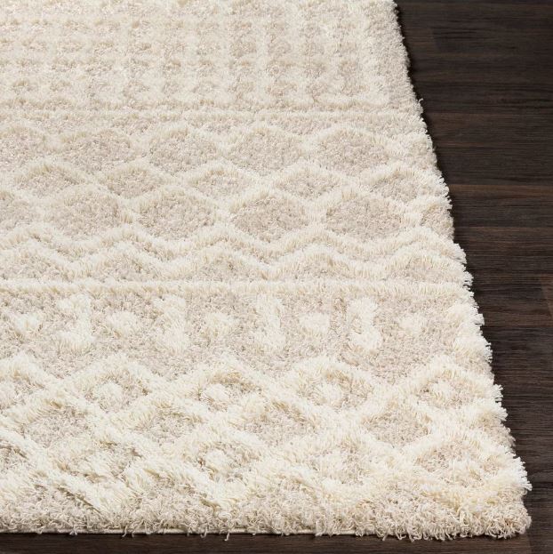 Size 4'3"x5'7" Color Cream Pinnacle Shag Global Rug - Artistic Weavers